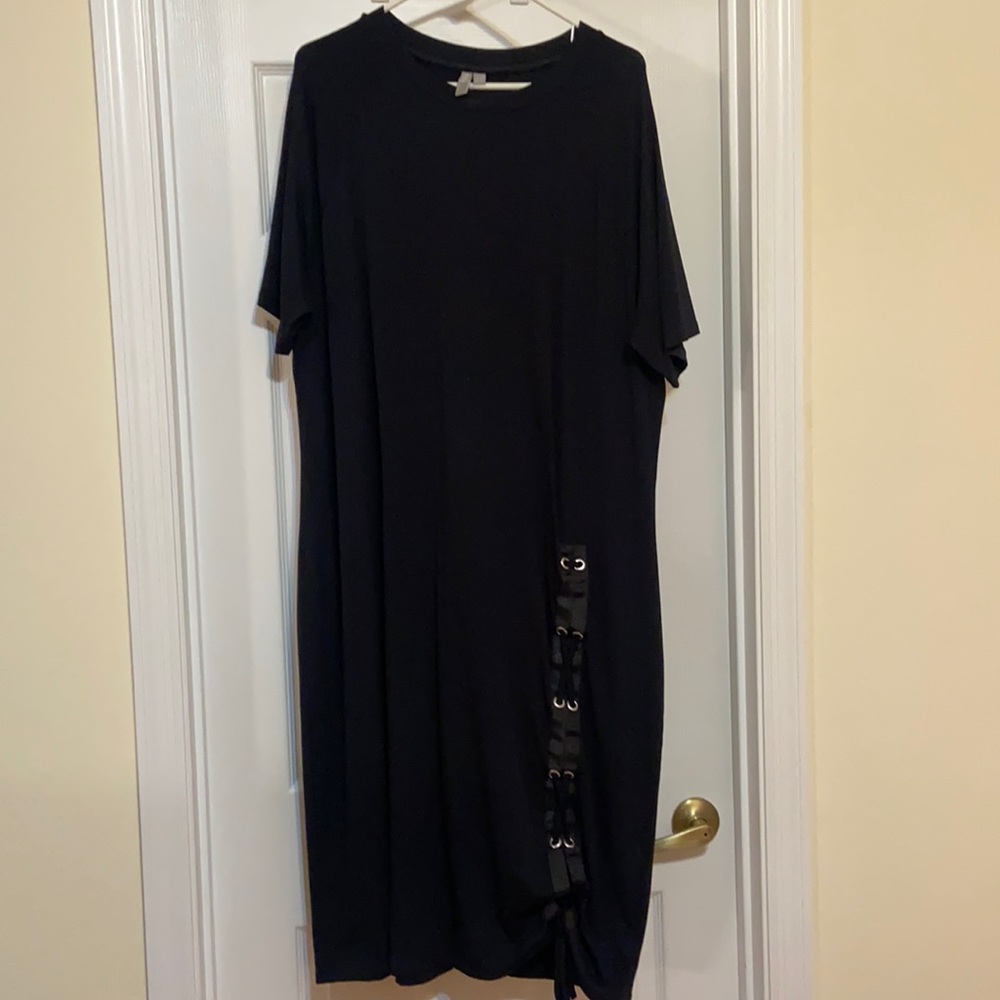 ASOS lace up black t-shirt dress 🖤 size 14 !!